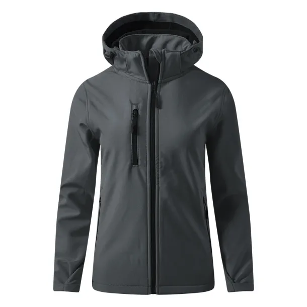 PROTECT WOMEN softshell hooded jacket for women - EXPLODE Dark gray