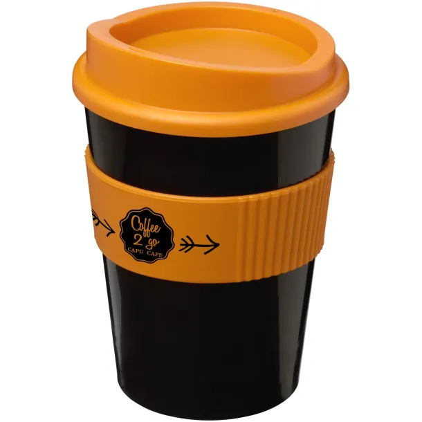 Americano® medio 300 ml tumbler with grip Solid black Orange
