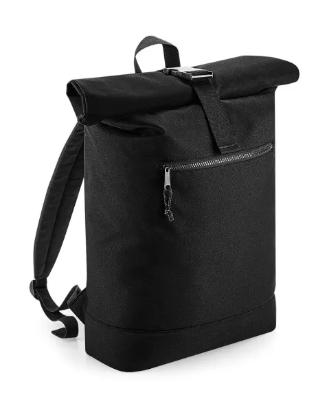  Recycled Roll-Top Backpack - Bagbase Black