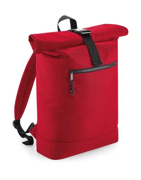  Recycled Roll-Top Backpack - Bagbase Klasična crvena