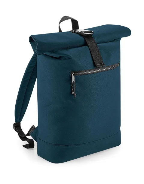  Recycled Roll-Top Backpack - Bagbase Petrol