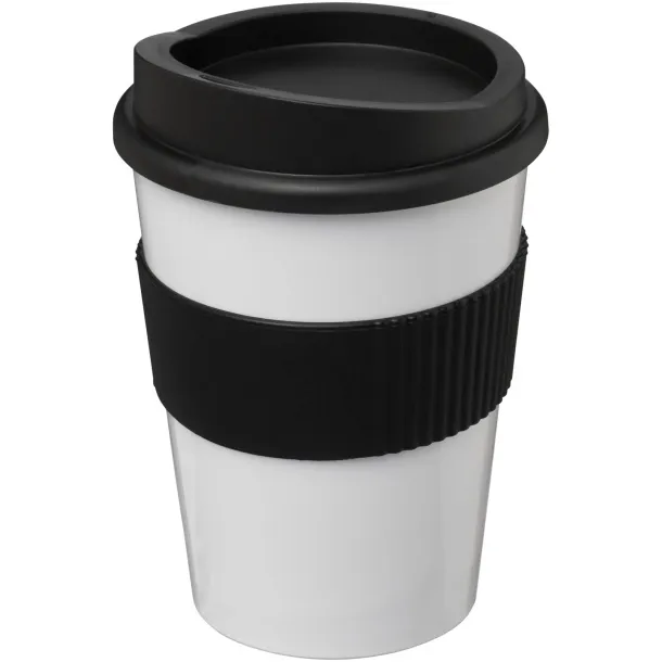 Americano® medio 300 ml tumbler with grip - Unbranded White Solid black