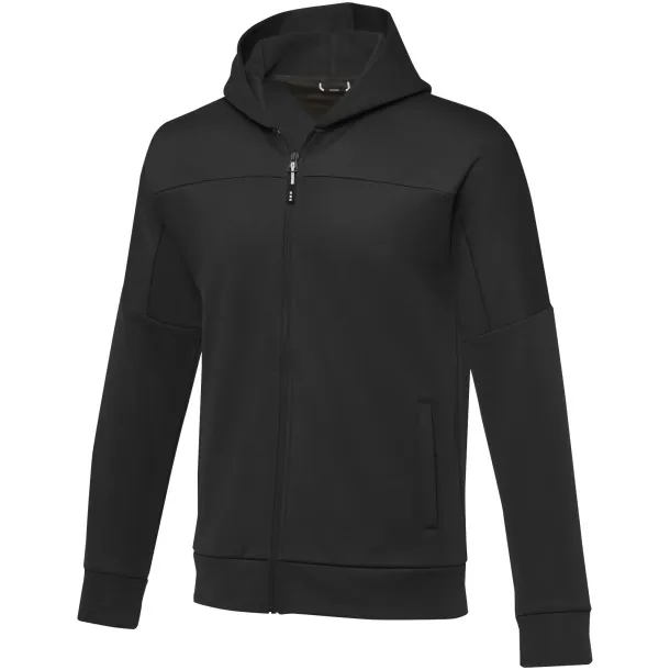 Nubia men's performance full zip knit jacket - Elevate Life Solid black