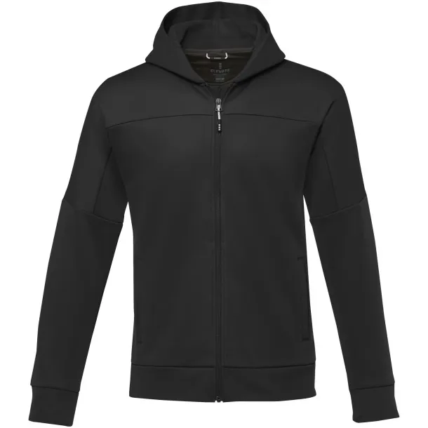 Nubia men's performance full zip knit jacket - Elevate Life Solid black