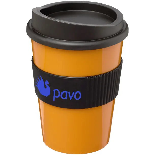 Americano® medio 300 ml tumbler with grip - Unbranded Orange Solid black