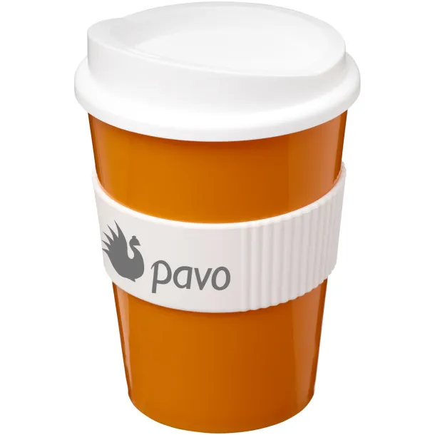 Americano® medio 300 ml tumbler with grip - Unbranded Orange White