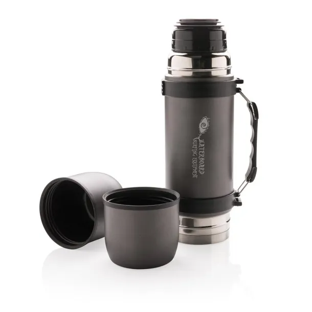  Swiss Peak vacuum flask with 2 cups - Swiss Peak Grey 