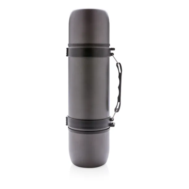  Swiss Peak vacuum flask with 2 cups - Swiss Peak Grey 