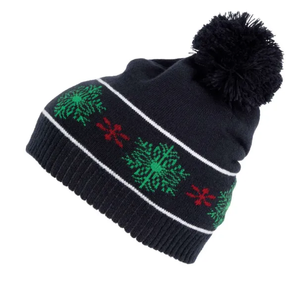  BEANIE WITH CHRISTMAS PATTERNS - K-UP Night Navy