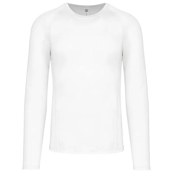  ADULTS' LONG-SLEEVED BASE LAYER SPORTS T-SHIRT - Proact White