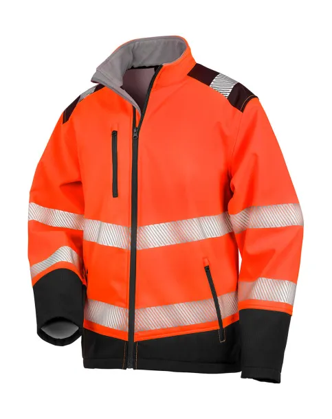  Printable Ripstop Safety Softshell - Result Safe-Guard Fluorescent Orange Black