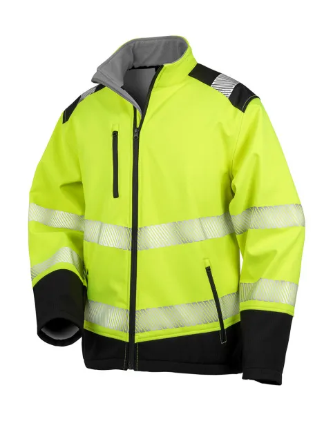  Ripstop softshell sigurnosna jakna - Result Safe-Guard Fluorescent Yellow Crna