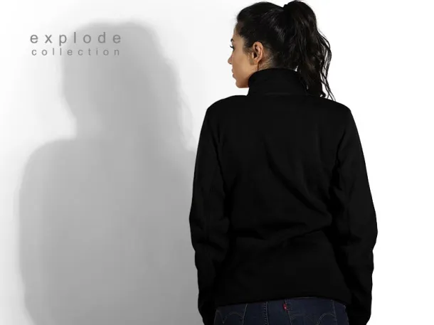 POLARIS LADY polar fleece sweatshirt/jacket - EXPLODE Black