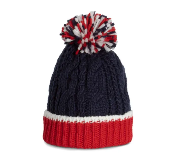  KNITTED BEANIE - K-UP Red White