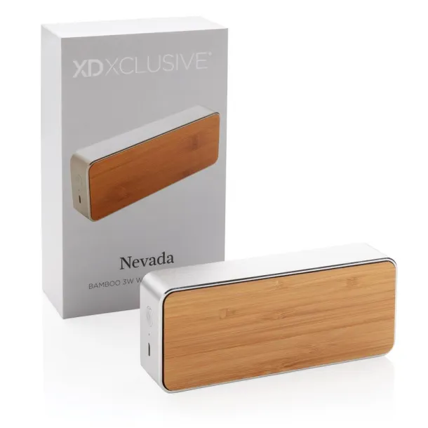  Nevada Bamboo 3W wireless speaker - XD Xclusive Grey Black