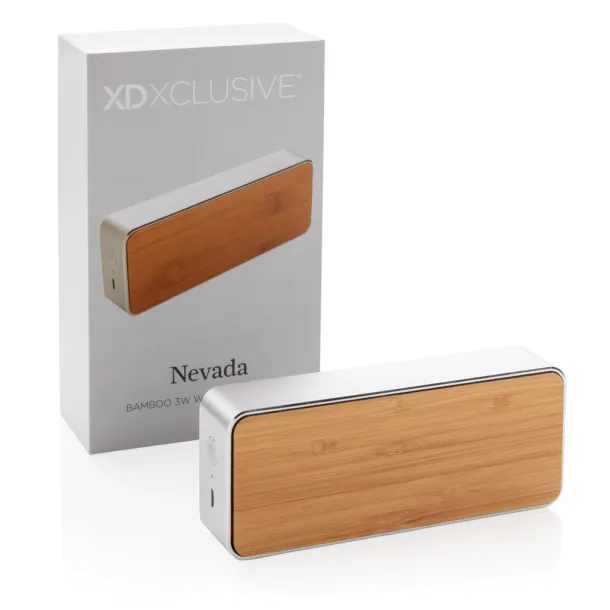  Nevada Bamboo 3W wireless speaker - XD Xclusive Grey Black