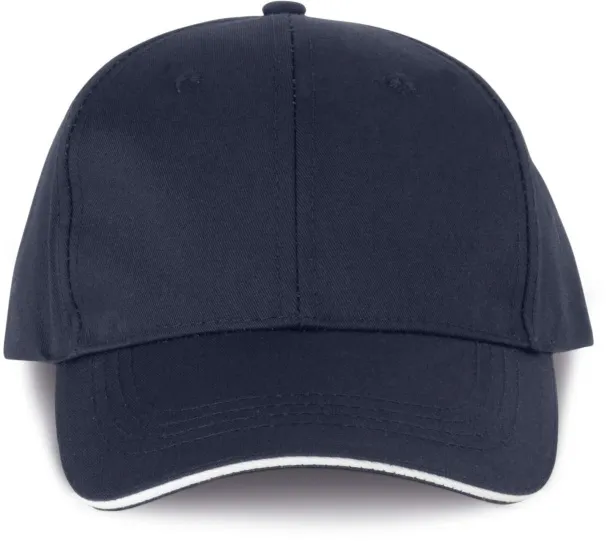  OEKOTEX CERTIFIED 6 PANELS CAP WITH SANDWICH PEAK - Designed To Work Navy White