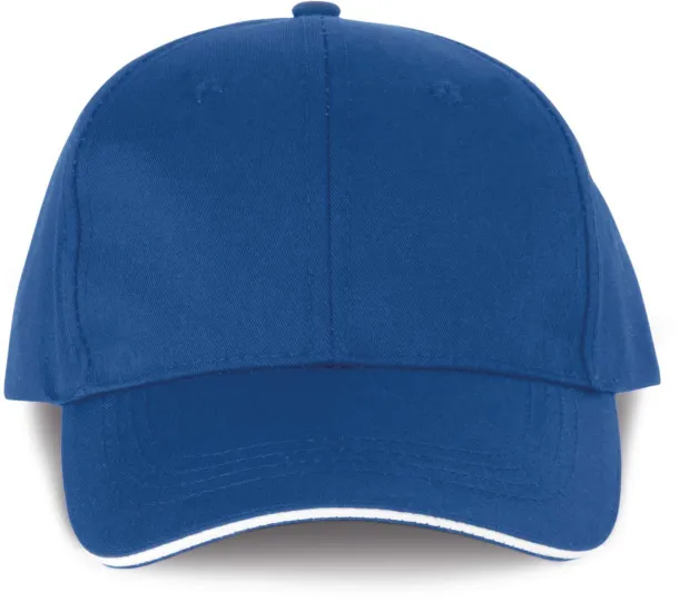  OEKOTEX CERTIFIED 6 PANELS CAP WITH SANDWICH PEAK - Designed To Work Royal blue White