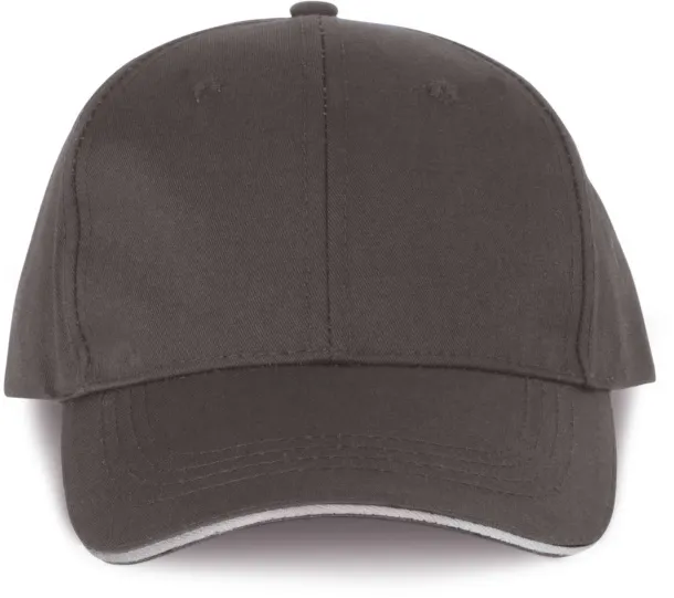  OEKOTEX CERTIFIED 6 PANELS CAP WITH SANDWICH PEAK - Designed To Work Shale Grey Light Grey