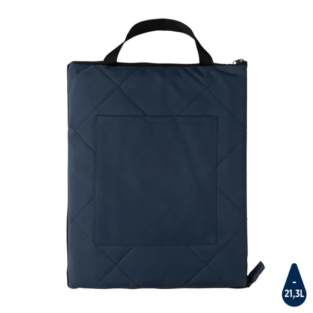  Impact Aware™ RPET foldable quilted picnic blanket - XD Collection Navy Blue 