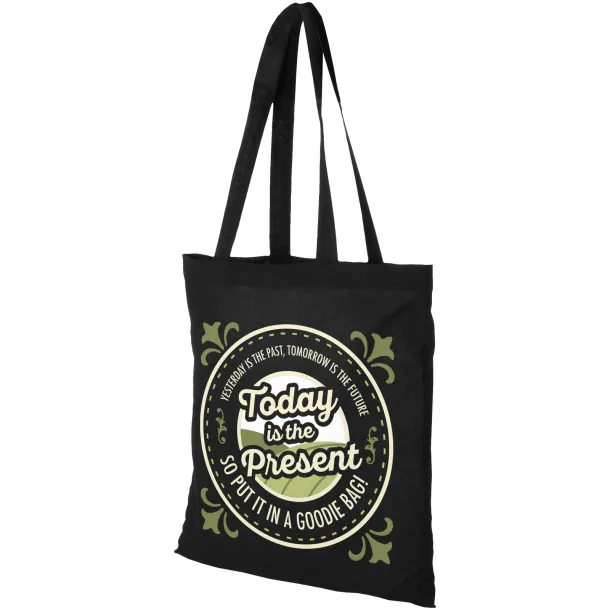 Madras 140 g/m² cotton tote bag Solid black