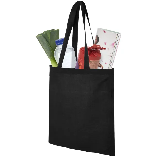 Madras 140 g/m² cotton tote bag Solid black