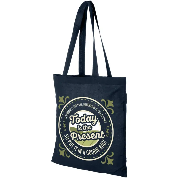 Madras 140 g/m² cotton tote bag Navy Blue