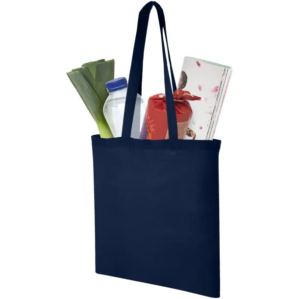 Madras 140 g/m² cotton tote bag Navy Blue