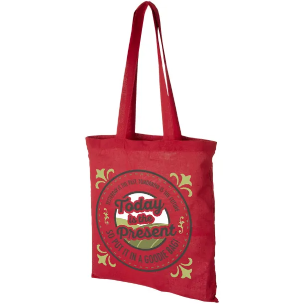 Madras 140 g/m² cotton tote bag Red