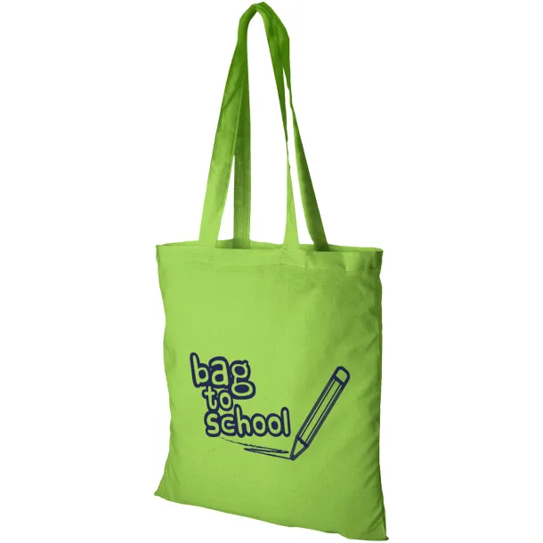 Madras 140 g/m² cotton tote bag Lime