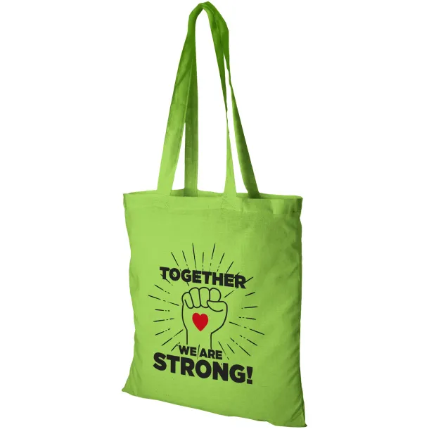 Madras 140 g/m² cotton tote bag Lime