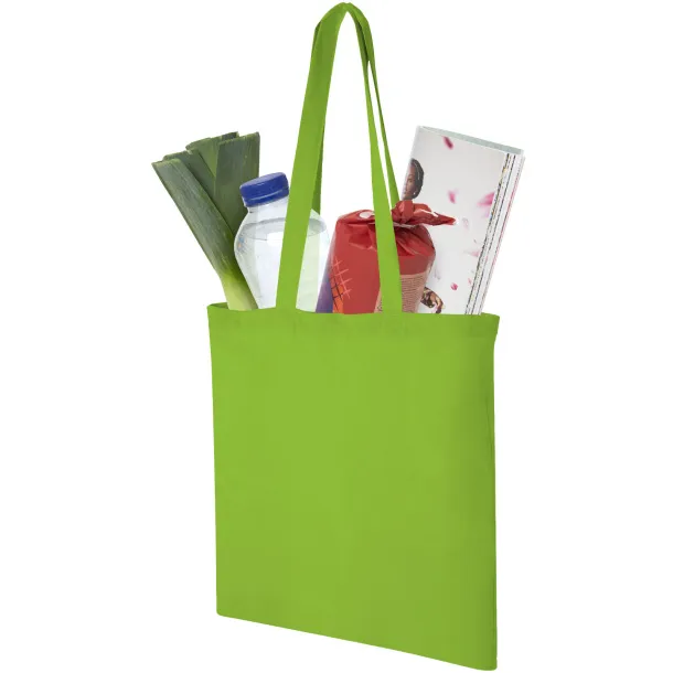 Madras 140 g/m² cotton tote bag Lime