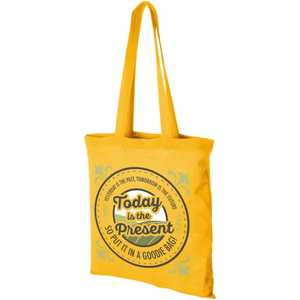 Madras 140 g/m² cotton tote bag Yellow