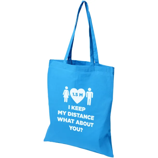 Madras 140 g/m² cotton tote bag Process blue