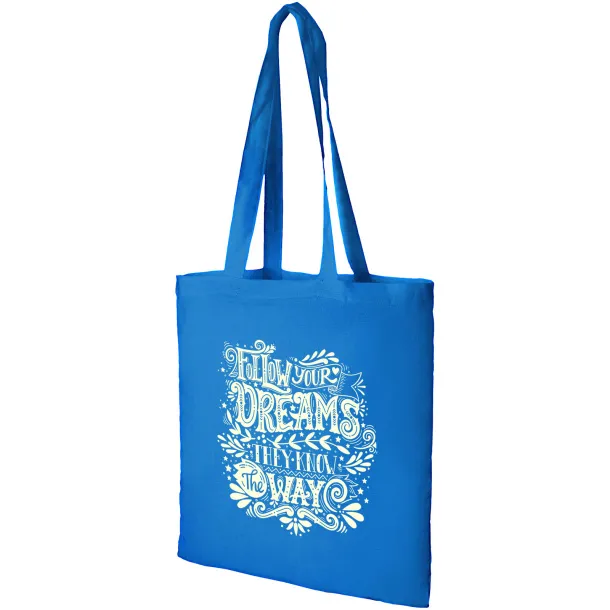 Madras 140 g/m² cotton tote bag Process blue