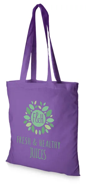 Madras 140 g/m² cotton tote bag Lavender