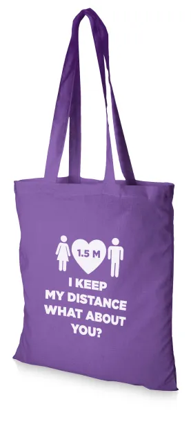 Madras 140 g/m² cotton tote bag Lavanda