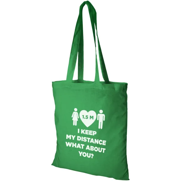 Madras 140 g/m² cotton tote bag Transparent green