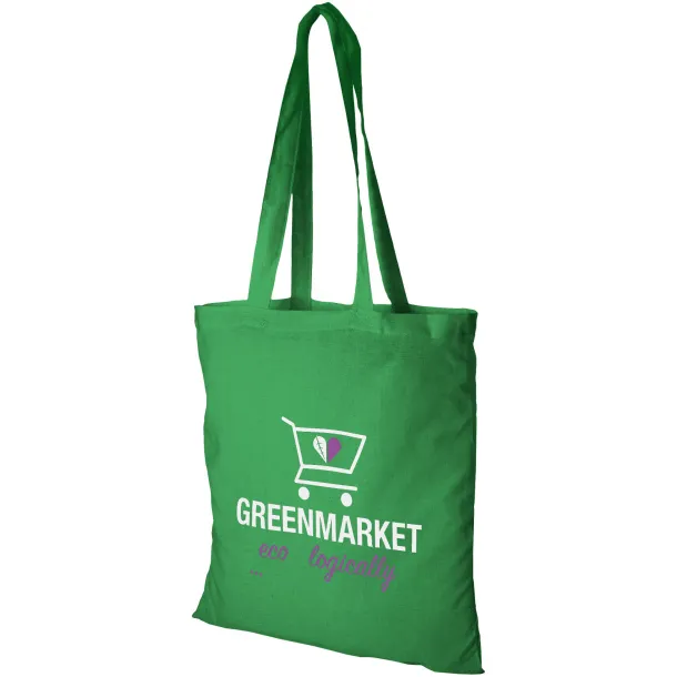 Madras 140 g/m² cotton tote bag Transparent green