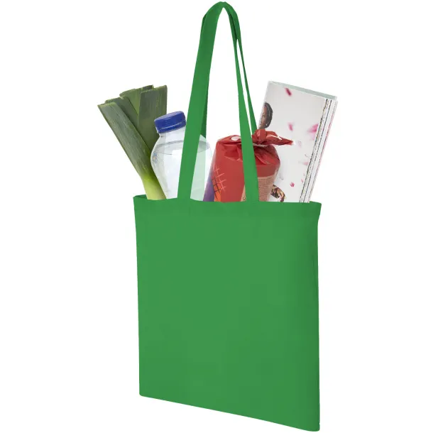 Madras 140 g/m² cotton tote bag Transparent green