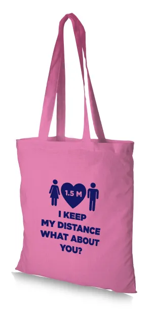 Madras 140 g/m² cotton tote bag Transparent pink