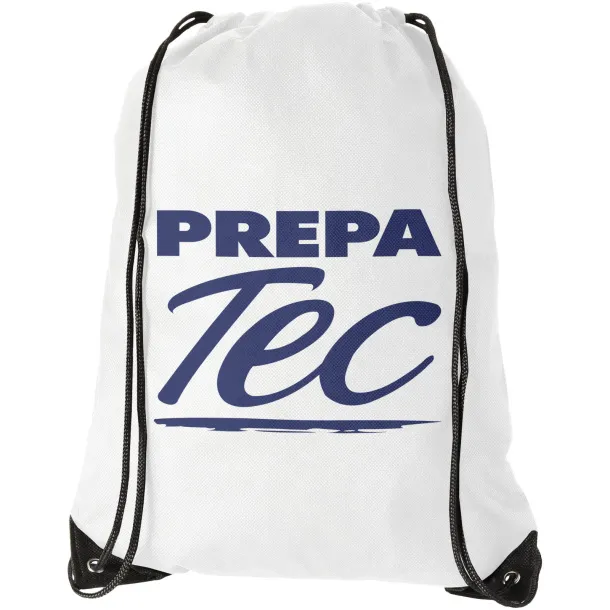 Evergreen non-woven drawstring backpack White