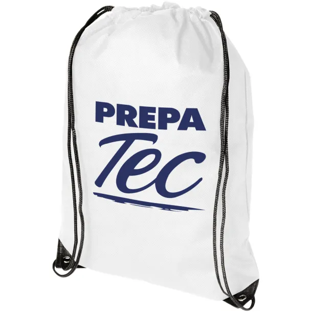 Evergreen non-woven drawstring backpack White