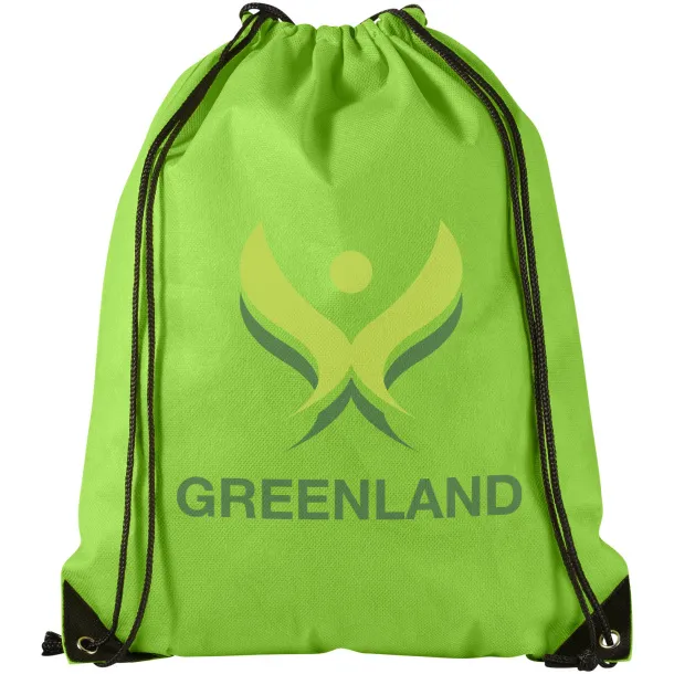 Evergreen non-woven drawstring backpack Lime