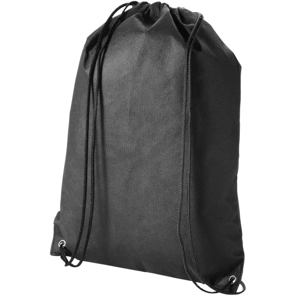 Evergreen non-woven drawstring backpack Solid black