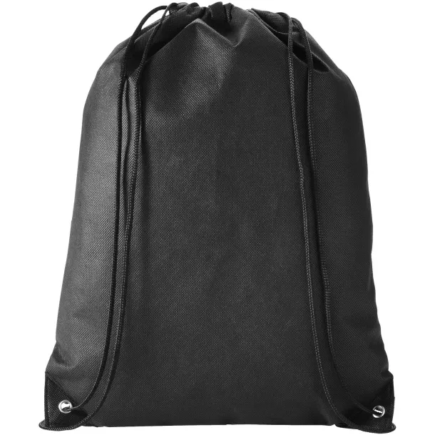 Evergreen non-woven drawstring backpack Solid black