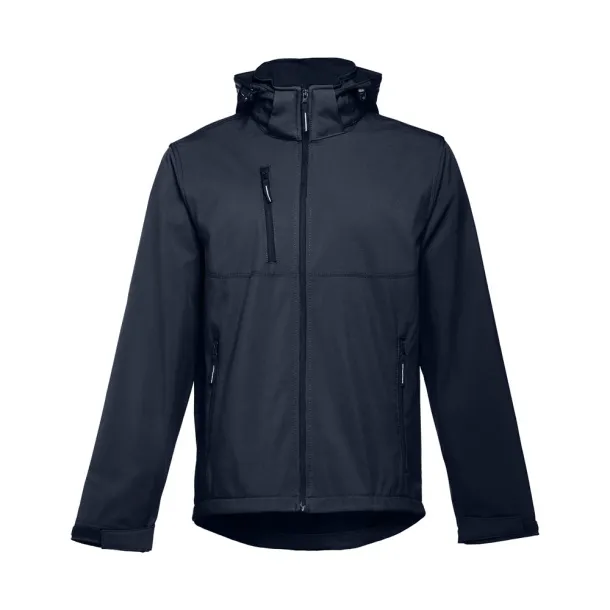 ZAGREB Men's softshell with removable hood Navy Blue