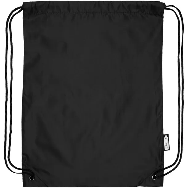 Oriole RPET drawstring backpack Solid black