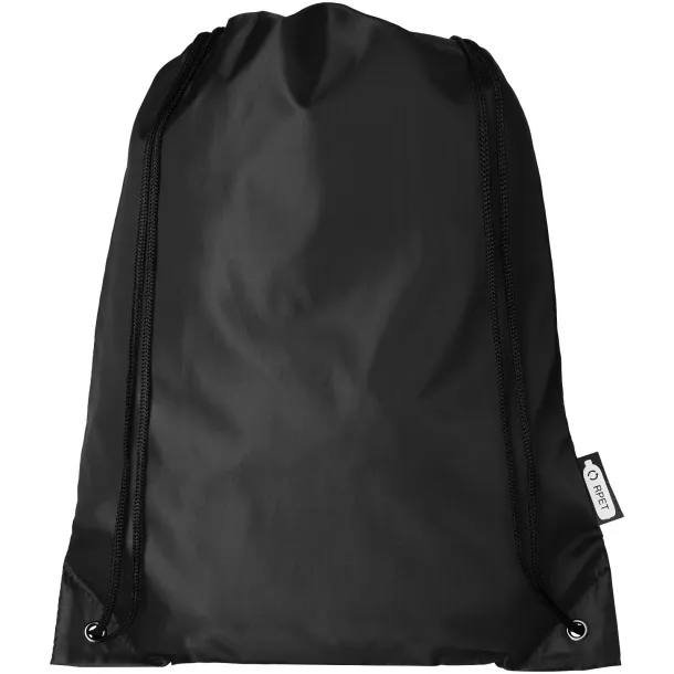 Oriole RPET drawstring backpack - Unbranded Solid black