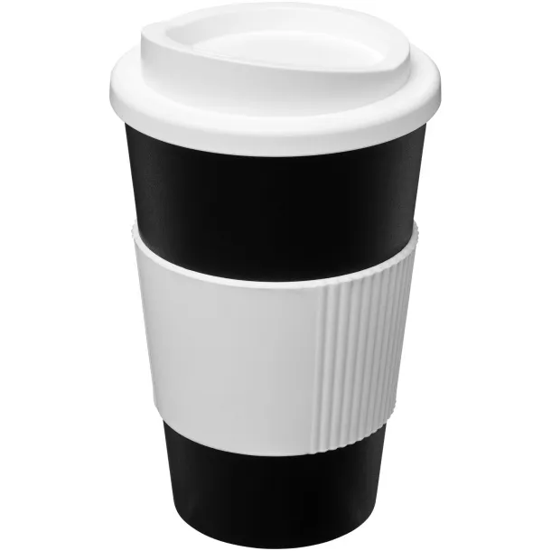 Americano® 350 ml insulated tumbler with grip Solid black White